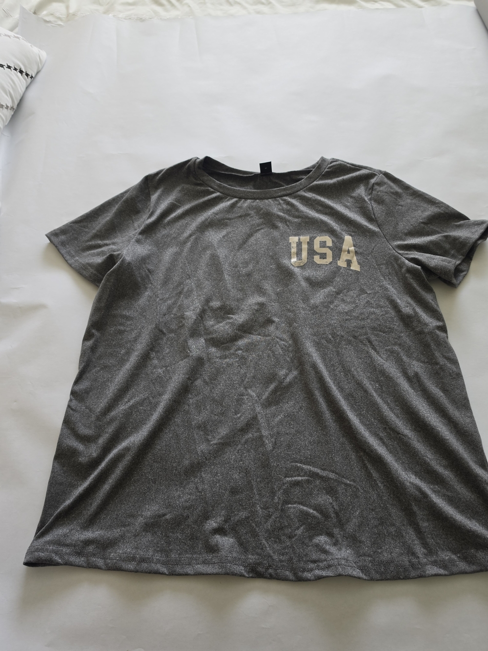 SHEIN Gray USA Short-Sleeve Tee